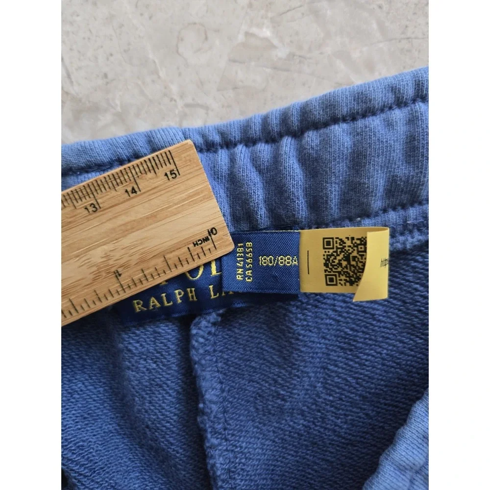Polo Ralph Lauren Classic Joggers Drawstring 100% Cotton Sweatpants Blue Mens L